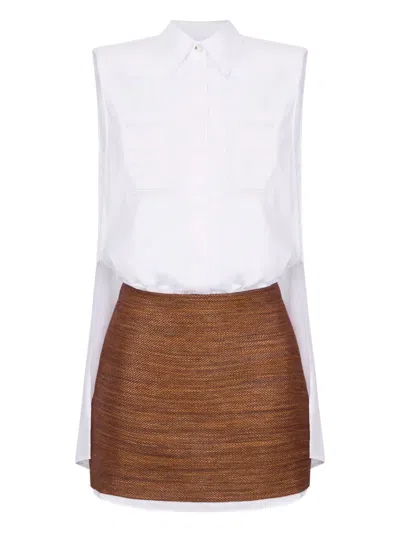 Elisabetta Franchi Hemdkleid Mit Perforiertem Logo
