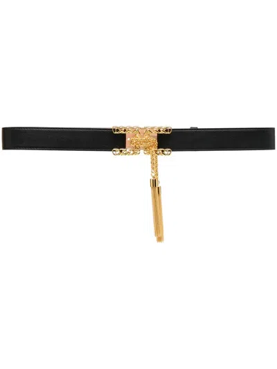 Elisabetta Franchi Black Belt With Pendant