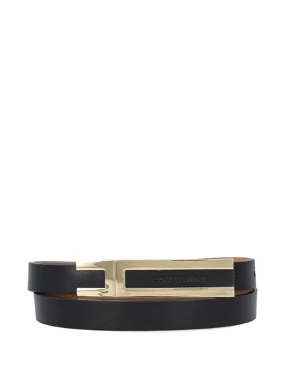 Elisabetta Franchi Logo-plaque Belt In Black