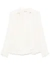 Elisabetta Franchi Logo-charms Georgette Blouse In Neutrals
