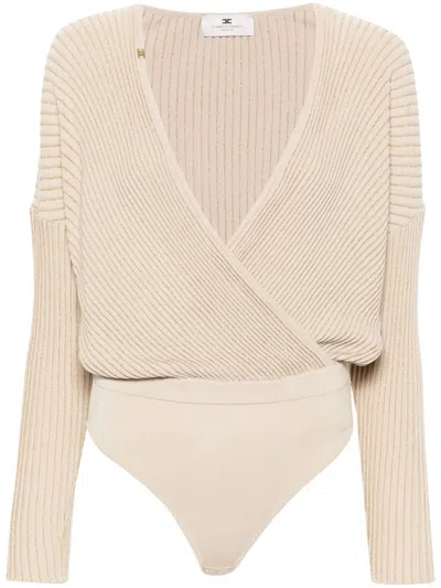 Elisabetta Franchi Logo-plaque Bodysuit In 中性色