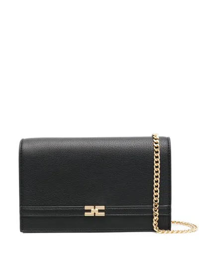 Elisabetta Franchi Logo-plaque Clutch Bag In Black