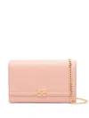 Elisabetta Franchi Logo-plaque Clutch Bag In Pink