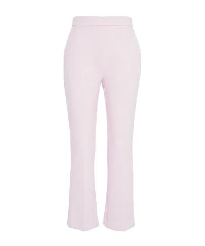 Elisabetta Franchi Logo Plaque Crêpe Cropped Trousers In Pink
