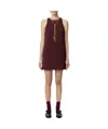 Elisabetta Franchi Embellished Crepe Boxy Mini Dress In Brown
