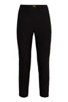 Elisabetta Franchi Logo Plaque Crêpe Slim Fit Trousers In Black