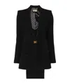 Elisabetta Franchi Logo-plaque Crepe Suit In Black