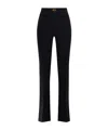 Elisabetta Franchi Crepe-textured Palazzo Pants In Black