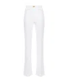 Elisabetta Franchi Logo-plaque Crepe Trousers In White