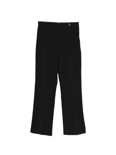 Elisabetta Franchi Logo-plaque Cropped Trousers In Black