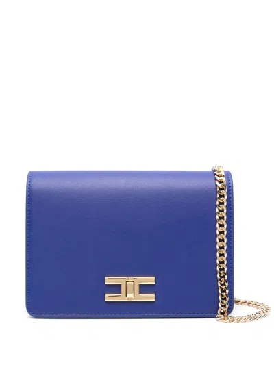 Elisabetta Franchi Logo-plaque Cross Body Bag In Blue