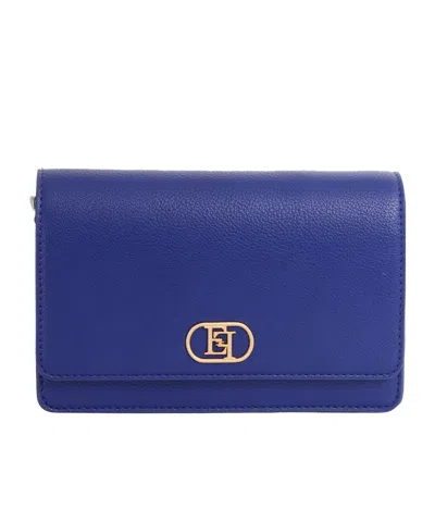 Elisabetta Franchi Logo-plaque Crossbody Bag In Blue