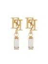 Elisabetta Franchi Logo-plaque Earrings In Gold