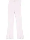 ELISABETTA FRANCHI LOGO-PLAQUE FLARED TROUSERS