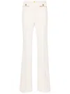 Elisabetta Franchi Logo-plaque Flared Trousers In Brown