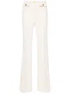 Elisabetta Franchi Logo-plaque Flared Trousers In Brown