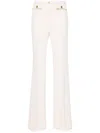 Elisabetta Franchi Logo-plaque Flared Trousers In Neutrals