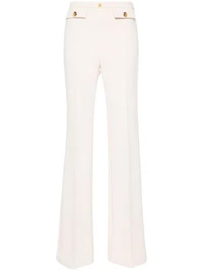 Elisabetta Franchi Logo-plaque Flared Trousers In Brown