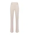 Elisabetta Franchi Logo-plaque Flared Trousers In Nude