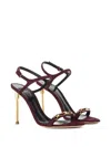 Elisabetta Franchi Logo-plaque Heeled Sandals In Red