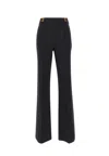 Elisabetta Franchi Logo-plaque Flared Trousers In Black