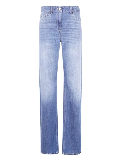 Elisabetta Franchi Logo-plaque Jeans In Blue