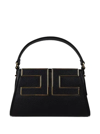 ELISABETTA FRANCHI LOGO-PLAQUE LEATHER TOTE BAG