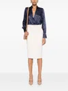 Elisabetta Franchi Midirock Mit Logo-schild In Ivory