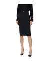 Elisabetta Franchi Longuette Skirt With Satin Side Bands In Black
