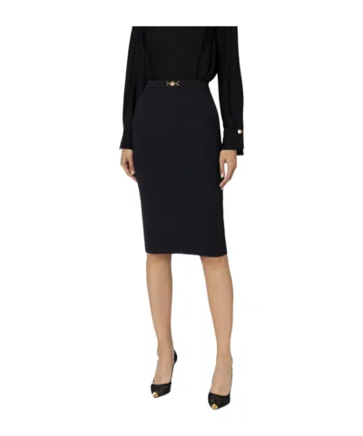 ELISABETTA FRANCHI ELISABETTA FRANCHI STRETCH CRÊPE HORSEBIT MIDI SKIRT