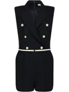 Elisabetta Franchi Logo-plaque Playsuit In Black