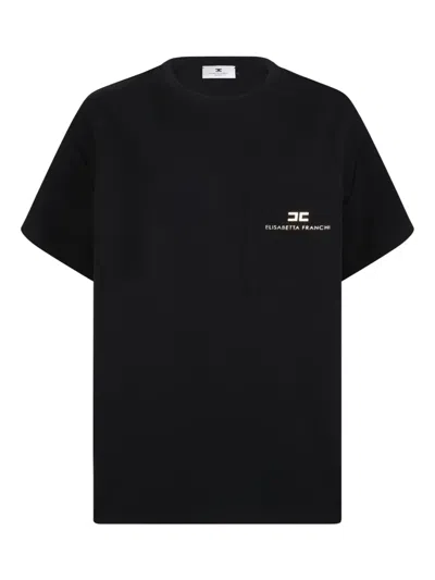Elisabetta Franchi Logo-plaque Pocket Top In Black