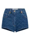 Elisabetta Franchi All-over Printed Denim Shorts In Blue