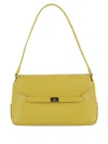 Elisabetta Franchi Textured Finish Shoulder Bag With Logo-embellished Strap
