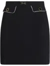 Elisabetta Franchi Horse-collar Button-down Skirt In Black
