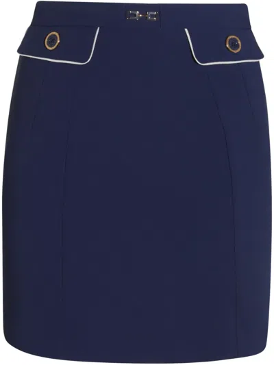 ELISABETTA FRANCHI LOGO-PLAQUE SKIRT