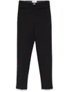 Elisabetta Franchi Crpe Slim-fit Trousers With Logo Plaque In Black