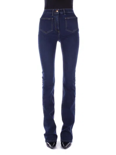Elisabetta Franchi Logo Plaque Straight Leg Jeans In Blue