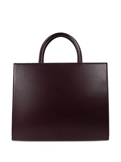 Elisabetta Franchi Logo-plaque Tote Bag In Brown