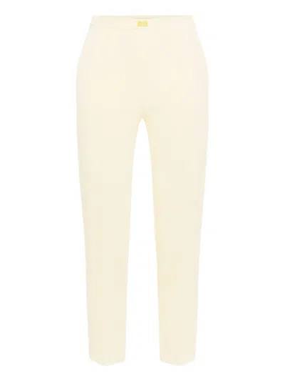 Elisabetta Franchi Logo-plaque Trousers In Yellow