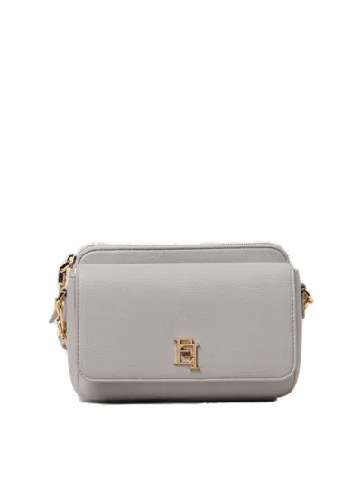 Elisabetta Franchi Logo Plaque Zipped Camera Bag In Pearl
