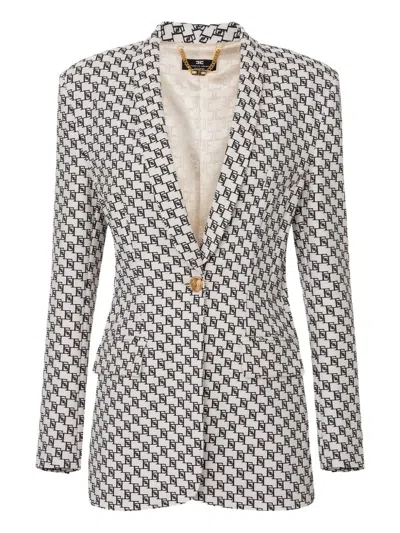Elisabetta Franchi Logo-print Blazer In Multi