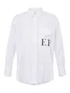 Elisabetta Franchi White Striped Cotton Poplin Shirt In White