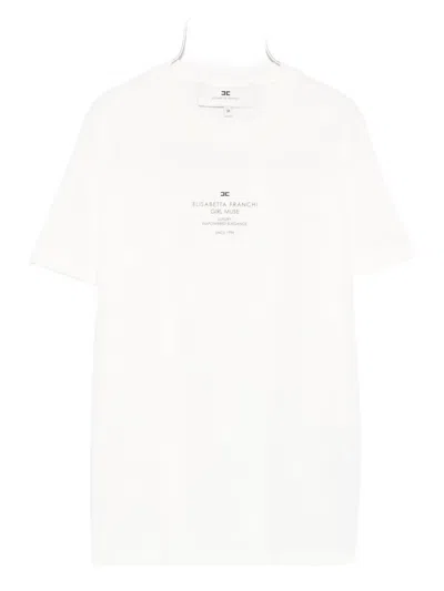 Elisabetta Franchi Logo-print Cotton T-shirt In White
