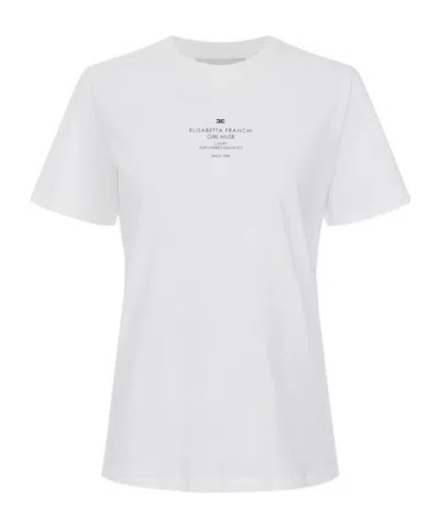 Elisabetta Franchi Logo-print Cotton T-shirt In White