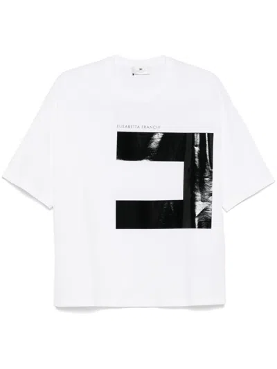 ELISABETTA FRANCHI LOGO-PRINT JERSEY T-SHIRT