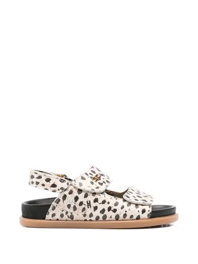 Elisabetta Franchi Kids' Logo Print Sandals In Orange