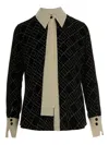 Elisabetta Franchi Georgette Blouse With Two-colour Print In Black