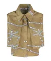 Elisabetta Franchi Logo-print Sleeveless Shirt In Green