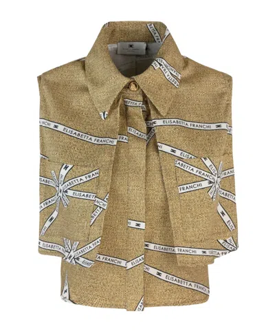 ELISABETTA FRANCHI ELISABETTA FRANCHI LOGO-PRINT SLEEVELESS SHIRT